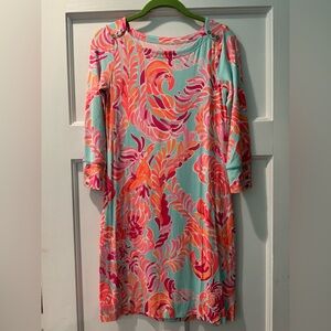 Lilly Pulitzer Love Birds Long Sleeve Dress - Pink and Blue, XS